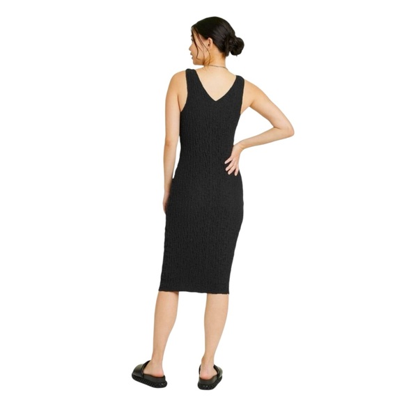 A NEW DAY Women’s Puckered Knit Midi Dresss Black M - Picture 5 of 9